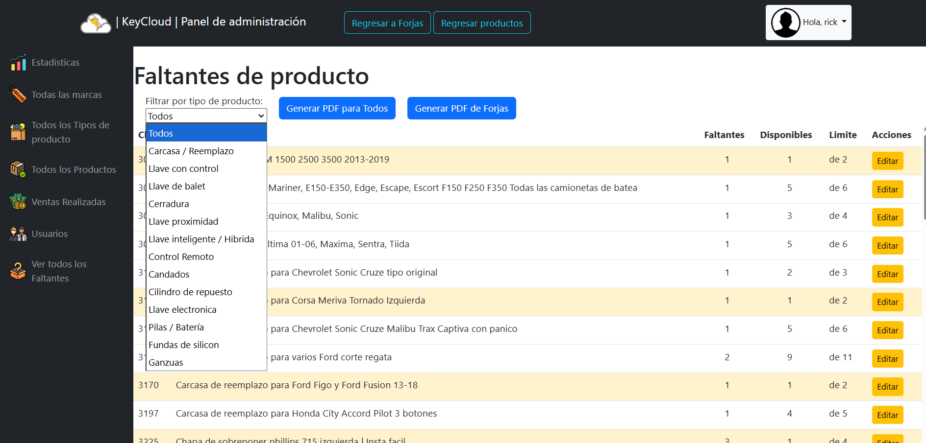 Captura 4 - Estadísticas